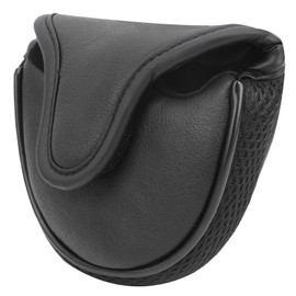 Tiiyee Golf Putter Protection Covers, Mallet Putter Head Covers Putter Protection Headcover Bag Guard Semicircle PU Leather Guard Waterproof Accessory Mid Mallet Club Protector(Black)