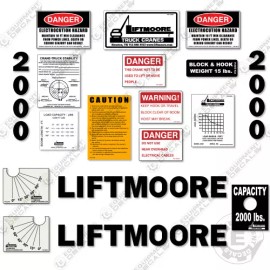 Aftermarket Fits Liftmoore 2000 Decal Kit Crane Arm Replacement Stickers ( 7-Year Vinyl )