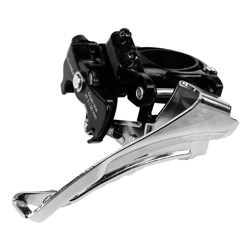 Ieron 3-Speed Bike Front Derailleur, Top/Bottom Pull, Fits 31.8/34.9mm Tubes,