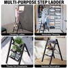 3 Step Ladder, Aluminum Lightweight Folding 3 Step Stool with