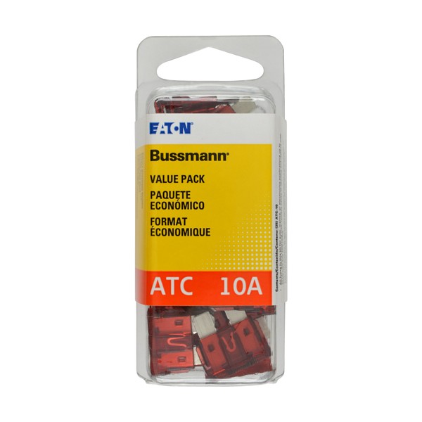 Bussmann (VP/ATC-10-RP) Red 10 Amp 32V Fast Acting ATC Blade Fuse, (Pack of 25)