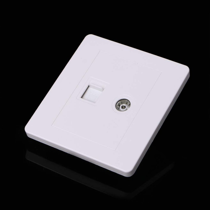 Faguo RJ45 Network Adapter+TV Antenna Coaxial Wall Mount Output Faceplate