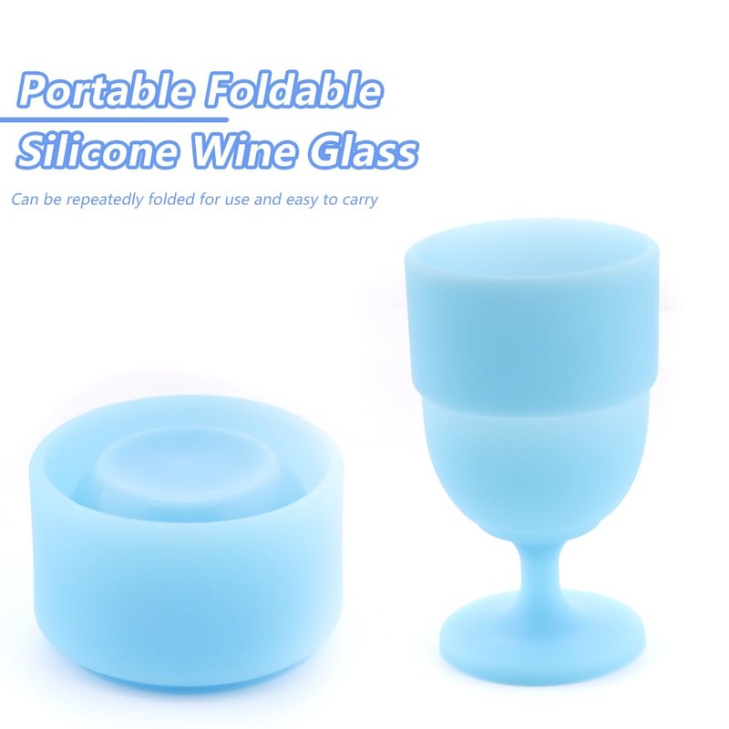 TWZKXC Portable Collapsible Silicone Wine Glasses Travel Camp Wine Glasses