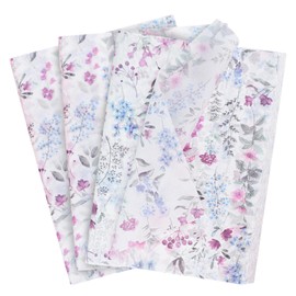 120 Sheets Gift Wrapping Tissue Paper Bulk, Purple Watercolor Wildflower Print Tissue Paper for Gift Bags, Decorative Art Papers for DIY Crafts Wedding Birthday Holiday Party Decor, 20x14 Inches