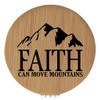 Enthoozies Faith Can Move Mountains Religious Tan Laser Engraved Leatherette