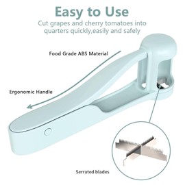 GWAWG Grape Cutter for Toddlers,Grape Slicer,Cherry Tomato Slicer Kitchen Gadget,Creative Small Tool Fruit Slicer,Stainless Steel Blades Quarter Grape Slicer Kitchen Gadget
