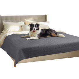 Luciphia 100% Waterproof Couch Cover Blanket for Dogs Anti-Slip Pet Couch Protector Sofa Mat Puppy Cat Blanket with Non-Slip Bottom, Grey, 68x82 Inch