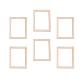 Pack of 6 Dollhouse Picture Frames Miniature Photo Frame DIY Painting Crafts 1:12 Dollhouse Props Model Building Micro Landscape Dolls Fairy Garden Accessories Doll Accessories