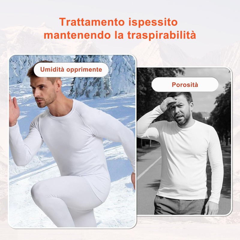 VanKee Maglia Termiche da Uomo Intimo Termico Uomo Asciugatura Rapida