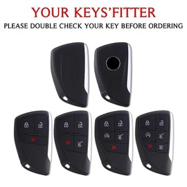 Key Fob Cover Compatible with Chevy Suburban Z71 Silverado 1500 GMC Yukon Denali Sierra 1500 Buick Envision Avenir 2022 2023 2024, 2024 Silverado Sierra 2500HD 3500HD (White)