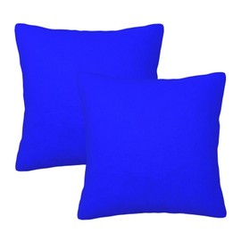 FHJLOVENEEDS Set of 2 Royal Blue Throw Decorative Couch Pillow Cover Square Cushion Covers for Sofa Bed and Car 18 x 18 inches (45 x 45 cm)