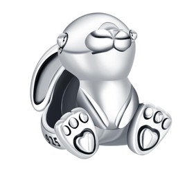 Amuefer Easter Egg Bunny Flower Basket Charms for Bracelets 925 Sterling Silver Rose Gold Pink Family Paw Print Guardian Heart Love Dangle Pendant for Necklaces for Women Girls, Silver, Cubic Zirconia