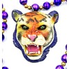 Tiger Head Mardi Gras Bead Necklace