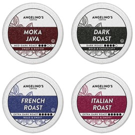Angelino's Coffee, 96 Count, Compatible with Keurig 2.0 K-Cup Brewers (Dark Roast Variety, 96 Count)