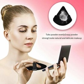 2pcs Black Velour Triangle Powder Puff,Soft Pure Cotton Face Makeup Sponge Powder Puffs,Loose Powder Cosmetic Foundation Mineral Powder Wet Dry Cotton Velour Sponge Makeup Tool