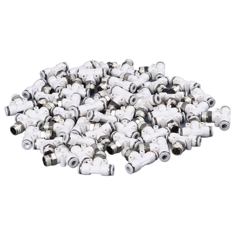 50PCS PT1/4 Hose Connectors PU Nylon Tubing T Shaped Tee