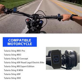 Dirt Bike Headlight Switch for Talaria Sting MX5/ MX3/ X3 Concept/ 60V Road Legal Electric Bike/MX Expert Edition/R MX4/ XXX, LED Headlight Switch for Talaria