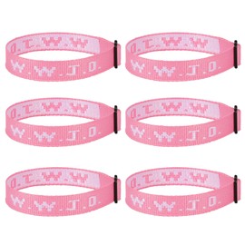 6PCS WWJD Bracelet Bulk, Christian Gifts Adjustable Bracelets, WWJD Jesus Bracelets Pack - What Would Jesus Do Bracelet for Men Women, 6 Pink
