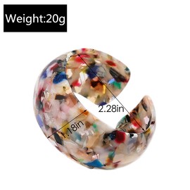 Lightweight Chunky Thick Acrylic Leopard Print Wrap Bracelets Vintage Wide Face Enamels Acetic Acid Tortoise Shell Cuff Bracelets Statement Thin Resin-B colorful C