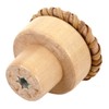 Ieron 5 Pack Boho Rattan Drawer Knobs Round Wood Handmade
