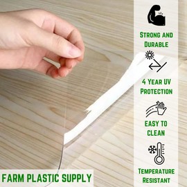 Farm Plastic Supply - Clear Vinyl Sheeting - 20 Mil 4.5" Wide - Vinyl Plastic Sheeting, Clear Vinyl Sheet for Storm Windows, Covering, Protection, Tablecloth Protector (4.5' x 30')