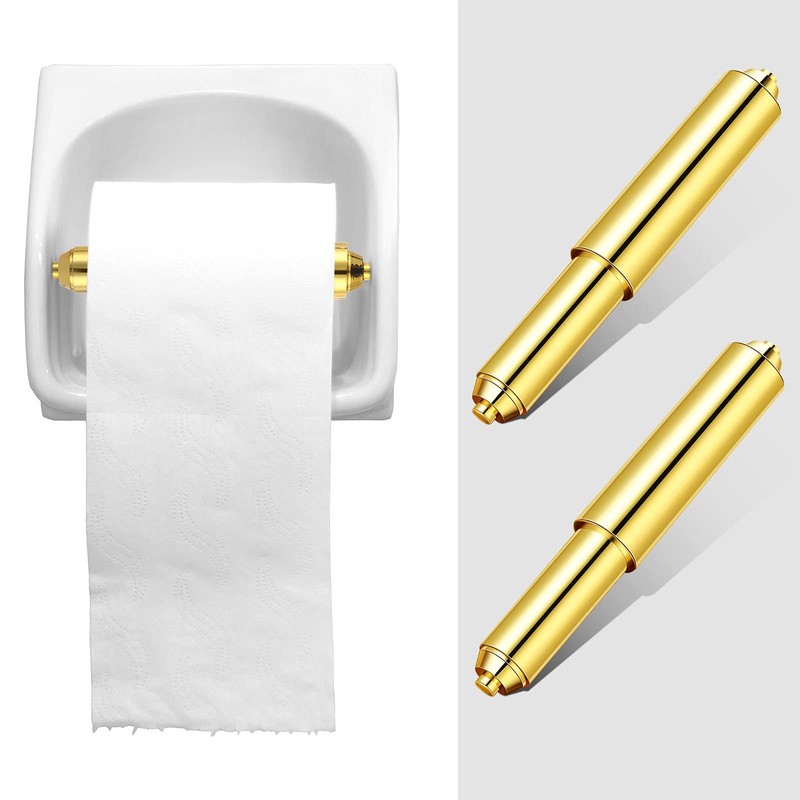Shappy 2 Pcs Universal Toilet Paper Holder Replacement Rod Spring