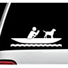 Guy Kayaking with Dog Kayak Decal Sticker for Car Window