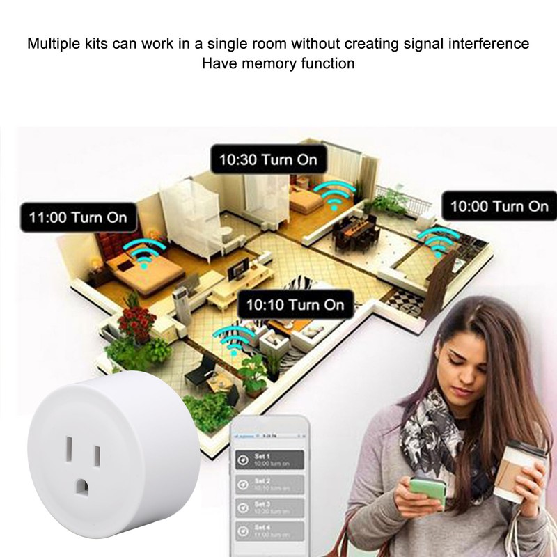 Mini Remote Control Outlet Wall Mounted 16A Anti Interference Wireless