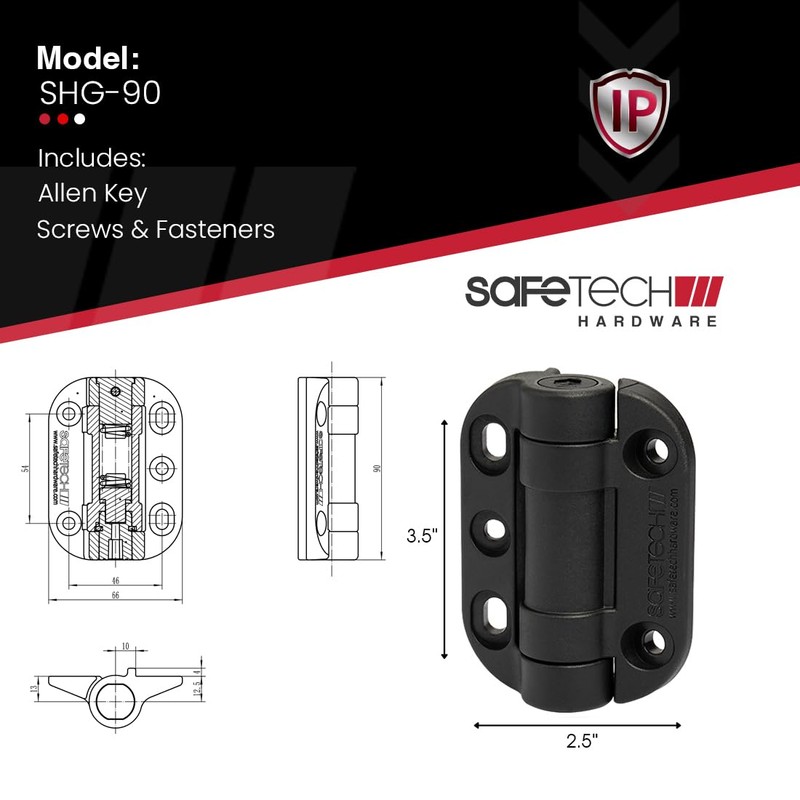 Safetech Hardware TopKlik Self Closing Gate Hinges | Self-Aligning Heavy