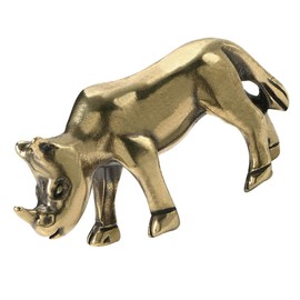 SUPVOX Estatua De Rinoceronte De LatóN, Mini Escultura Decorativa, Figura Coleccionable Retro, DecoracióN para Hogar Y Oficina, 4.0 X 2.2 X 1.8 Cm, Dorado