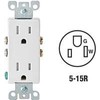 Leviton 15 Amp Decora Tamper-Resistant Duplex Electrical Wall Outlet, T5325-W,