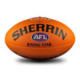 Sherrin AFL Rising Star Leather Football, Orange, Size 3