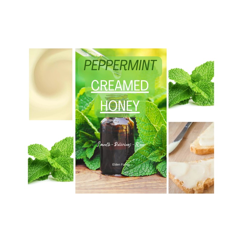 Elden Foods PEPPERMINT CREAMED HONEY 5 LBS 100% Pure Unfiltered