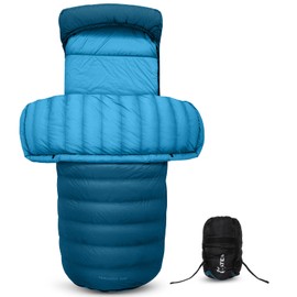 ATEPA 3-in-1 650FP Down Sleeping Bag, Lightweight 3 Season Sleeping Bag for Outdoor Camping, Backpacking & Hiking with Compression Sack, Blue