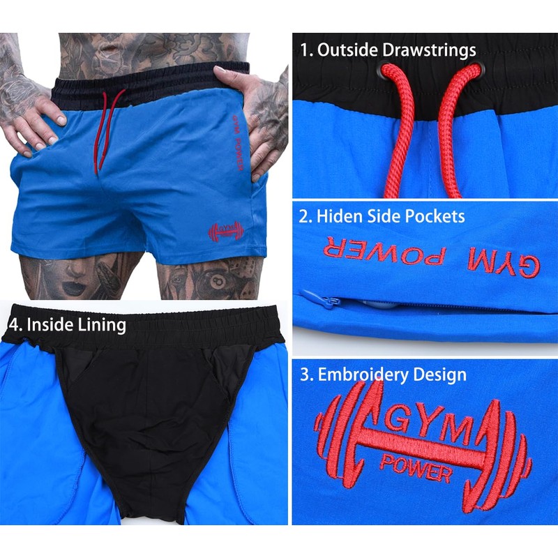 Muscle Alive Men's Sport Running 1 Inch Elite Split Running