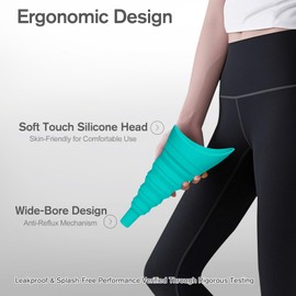 AvoDov Foldable Female Urination Device - Reusable Silicone Women Standing Urinal with Extension Tube & Waterproof Case, Portable Pee Funnel for Travel Camping Hiking