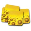 4 Set - Pretty Sunflowers Coaster - Yellow Flowers Field