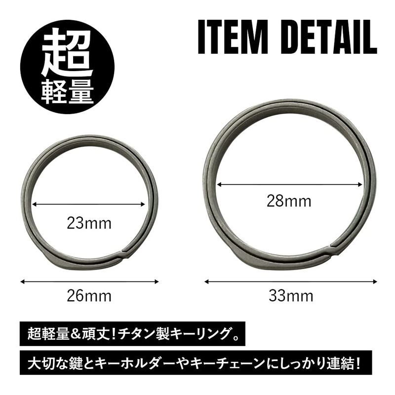 [TITAN MANIA] Titanium Mania Key Ring, Gray, 2 L Size