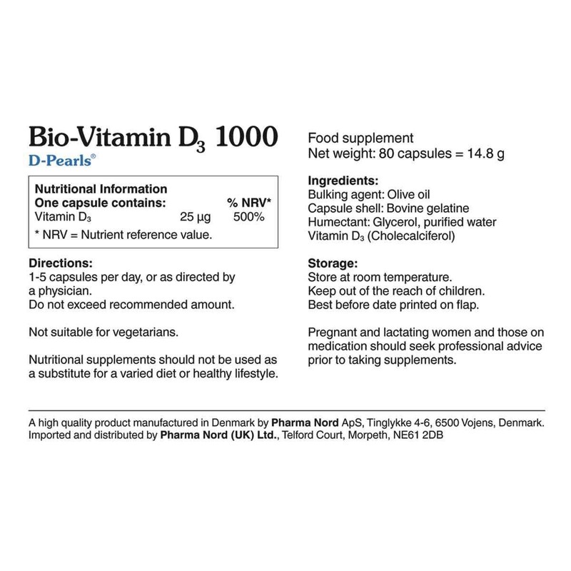 Pharma Nord Bio-Vitamin D3 800IU 20mcg 80 Capsules