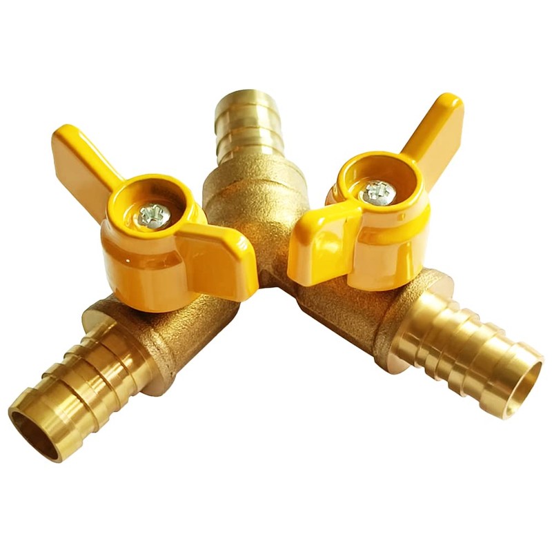 Uenede Brass 1/2 Inch 3-way Y-shaped Shut-off Ball Valve with