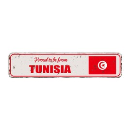 Vinyl Wall Quotes Stickers Proud to Be from Tunisia Funny Words Letter Stickers Home Wall Decor World State Map Flag Wall Decals Stickers for Office Restaurant Backdrops Doors 28in