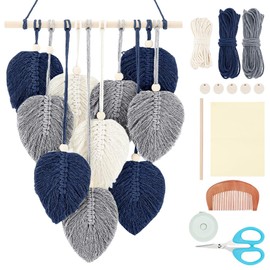FREEBLOSS Macrame Leaf Wall Hanging Kit Boho Wall Hanging Macrame Tapestry DIY Macrame Wall Art for Beginners Macrame Boho Wall Decor for Room Decor Adults Gift