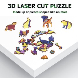 Richpapa Wooden Jigsaw Puzzles,Unique Shaped Jigsaw Puzzles, Jigsaw Puzzles for Adults,Wood Cut Puzzles,Animal Shaped Puzzles,Colorful Puzzle Clown Best Gifts for Kids and Adults