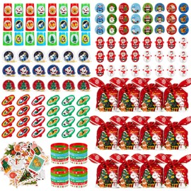 Syhood 218 Pcs Christmas Goodie Bag Stuffers, Christmas Party Favors Assortment Toys Christmas Prizes Bulk for Classroom Gifts for Goodie Bag Filler, Prize Box, Christmas Stocking Stuffers