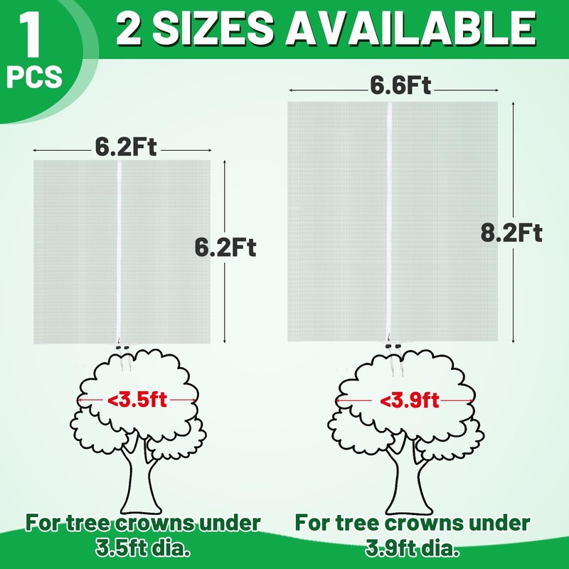 Easy Installation Fruit Tree Netting with Zipper & Drawstring -