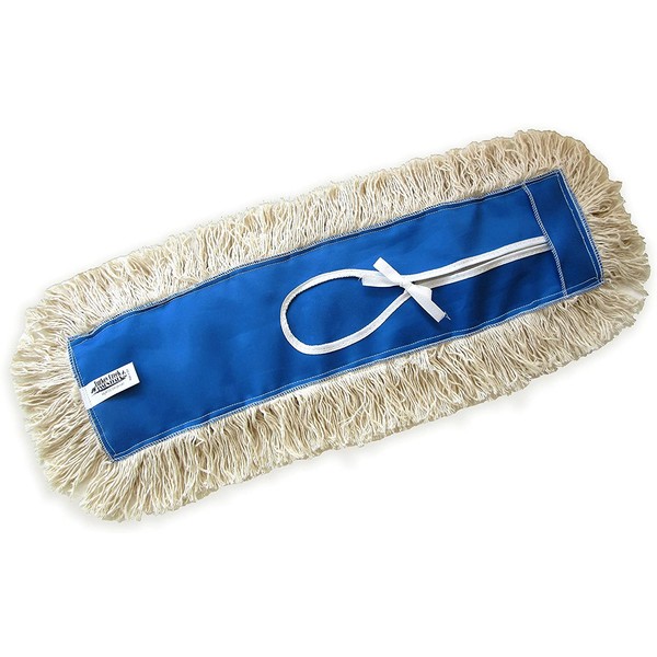 24" Industrial Strength Washable Cotton Dust Mop Refill, Thick Tufted Replacement Head For Home & Commercial Use, Fits 24 Inch Frame, Cleans Hardwood, Laminate, Concrete, or Other Floor Systems (24")