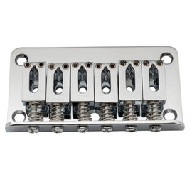Musiclily Basic 52.5mm Fixed Hardtail Bridge Non-Tremolo Bridge for Fender Strat Tele Style Electric Guitar, Chrome