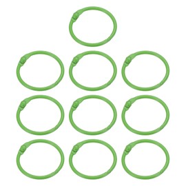 PATIKIL Loose Leaf Binder Rings 1 Inch, 10 Pack Metal Flash Card Book Binding Rings for Key Chain Index Card Scrapbooks, Green