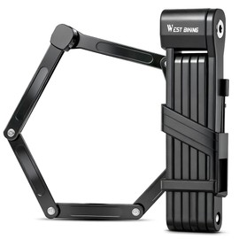 Cableet Heavy Duty 87cm Folding Bike Lock - Thickened Alloy Steel Lock for Bikes, E-Bikes & Scooters, Waterproof Mini Portable Bike Lock with Keys and Frame Mount