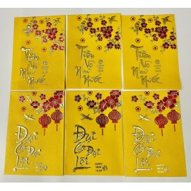 LUCKY MONEY RED ENVELOPES LUNAR CHINESE NEW YEAR OF THE SNAKE 2025, 6 ENVELOPES